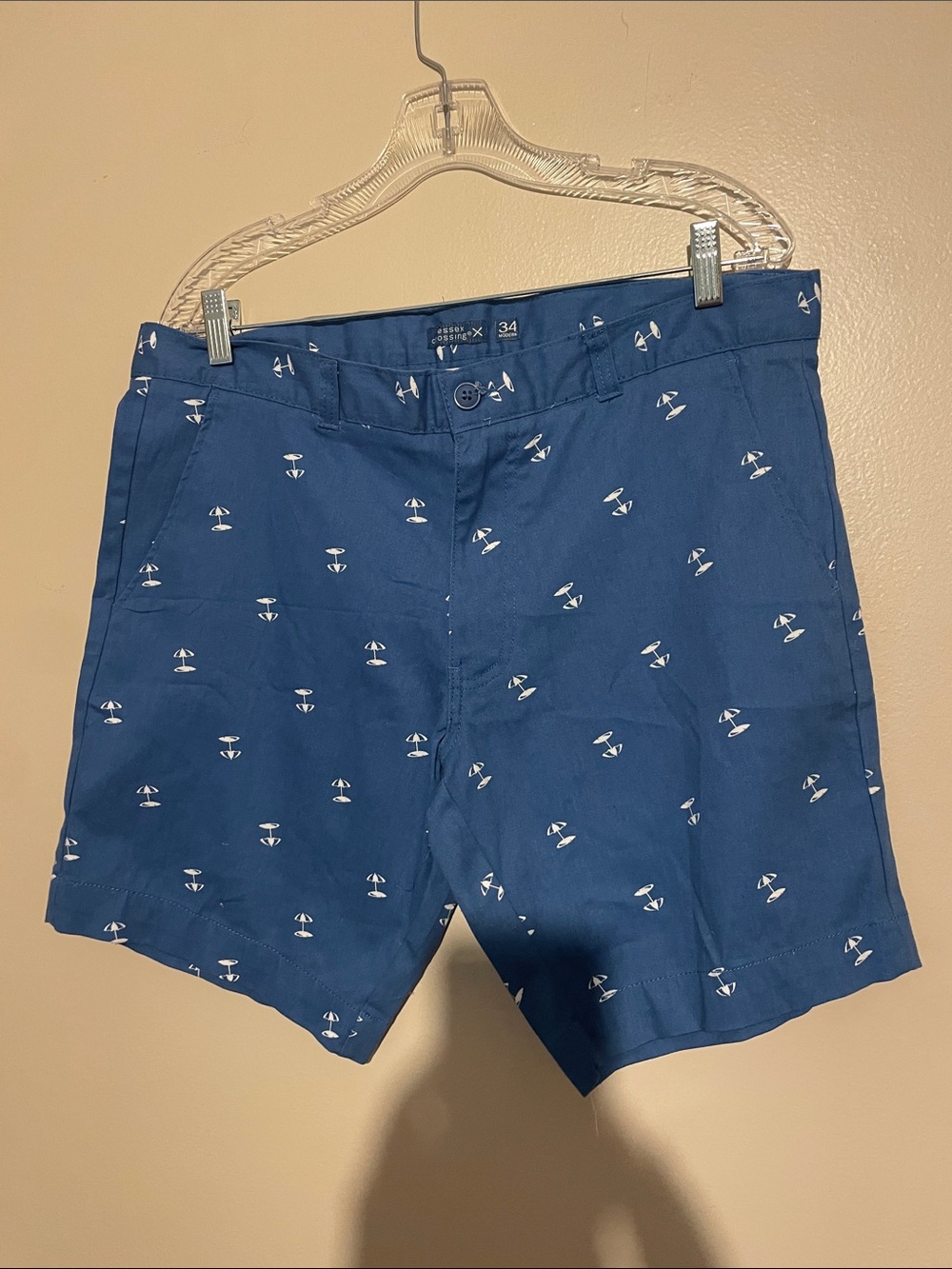 Navy Blue Printed Summer Shorts men’s Essex Crossing size 34
